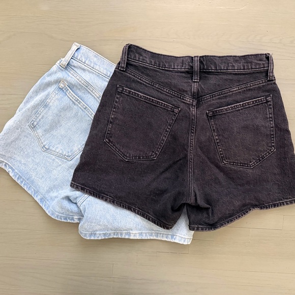 Abercrombie & Fitch Black and Light Blue Jean Shorts - Picture 2 of 9